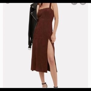 Intermix suede dress